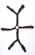 Theodora - Black and Gold Leather 6 Point Under Mattress Bondage Restraint System - DDB