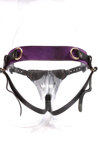 Athena - Special Edition Royal Purple Suede BDSM Strap On Harness - DDB