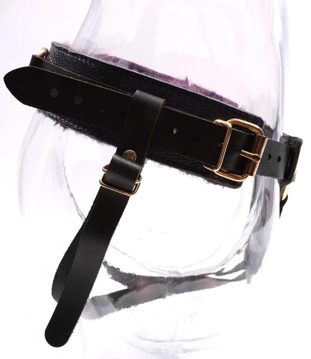 Sonya - Special Edition Metallic Sapphire Leather BDSM Strap On Harness