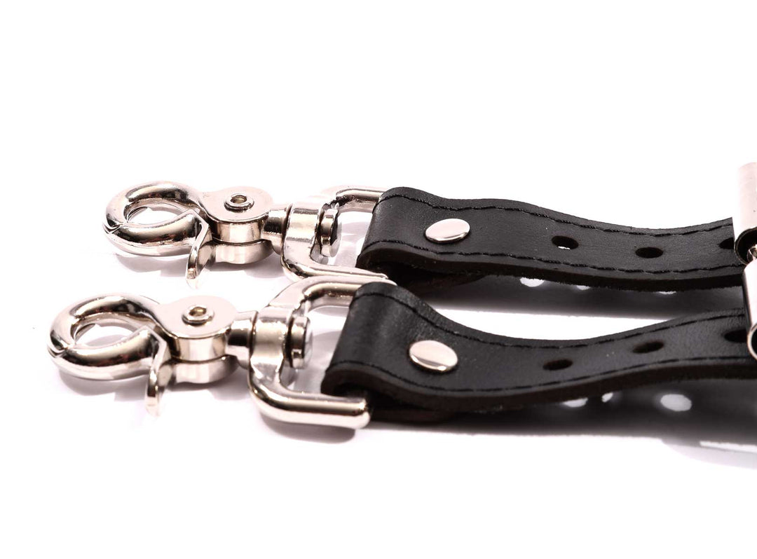 Mandrake - Premium Leather Adjustable Bondage Garters - DDB