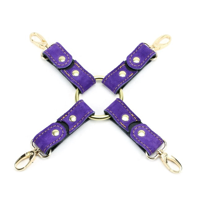 Athena - Special Edition Royal Purple Suede BDSM Leather Hogtie - DDB