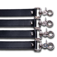 Mandrake - Black Leather BDSM Adjustable Straps - Bed Restraints - DDB