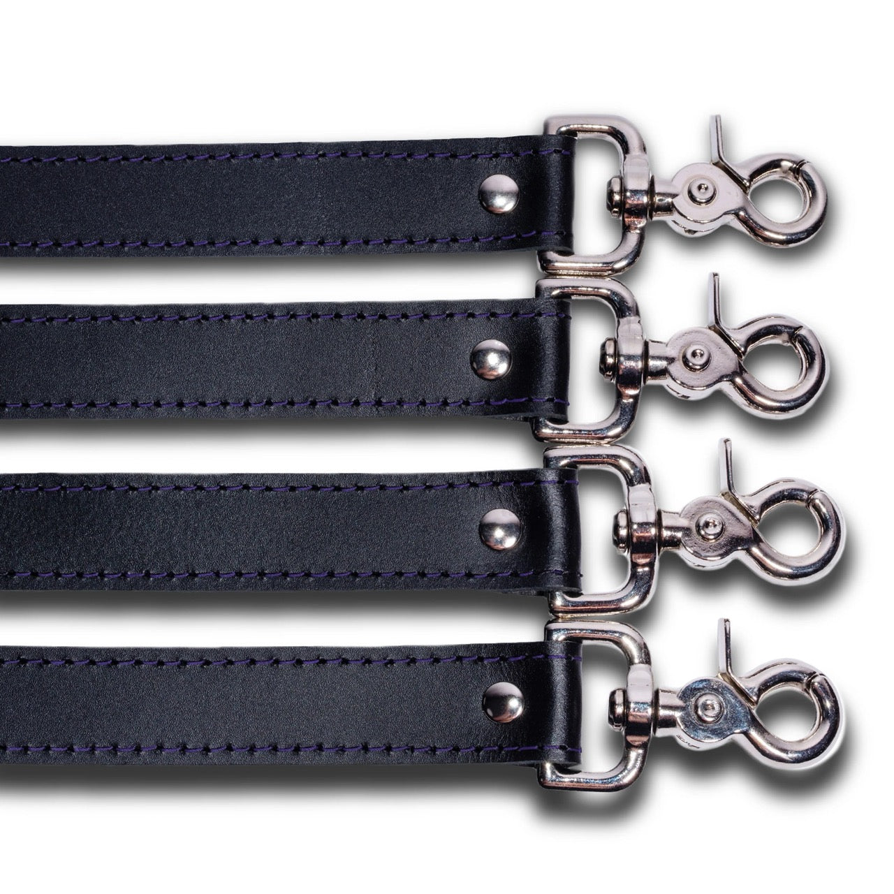 Mandrake - Black Leather BDSM Adjustable Straps - Bed Restraints - DDB