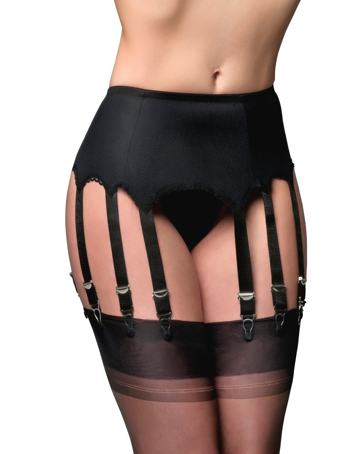 12 Strap Garter Belt in Black - DDB