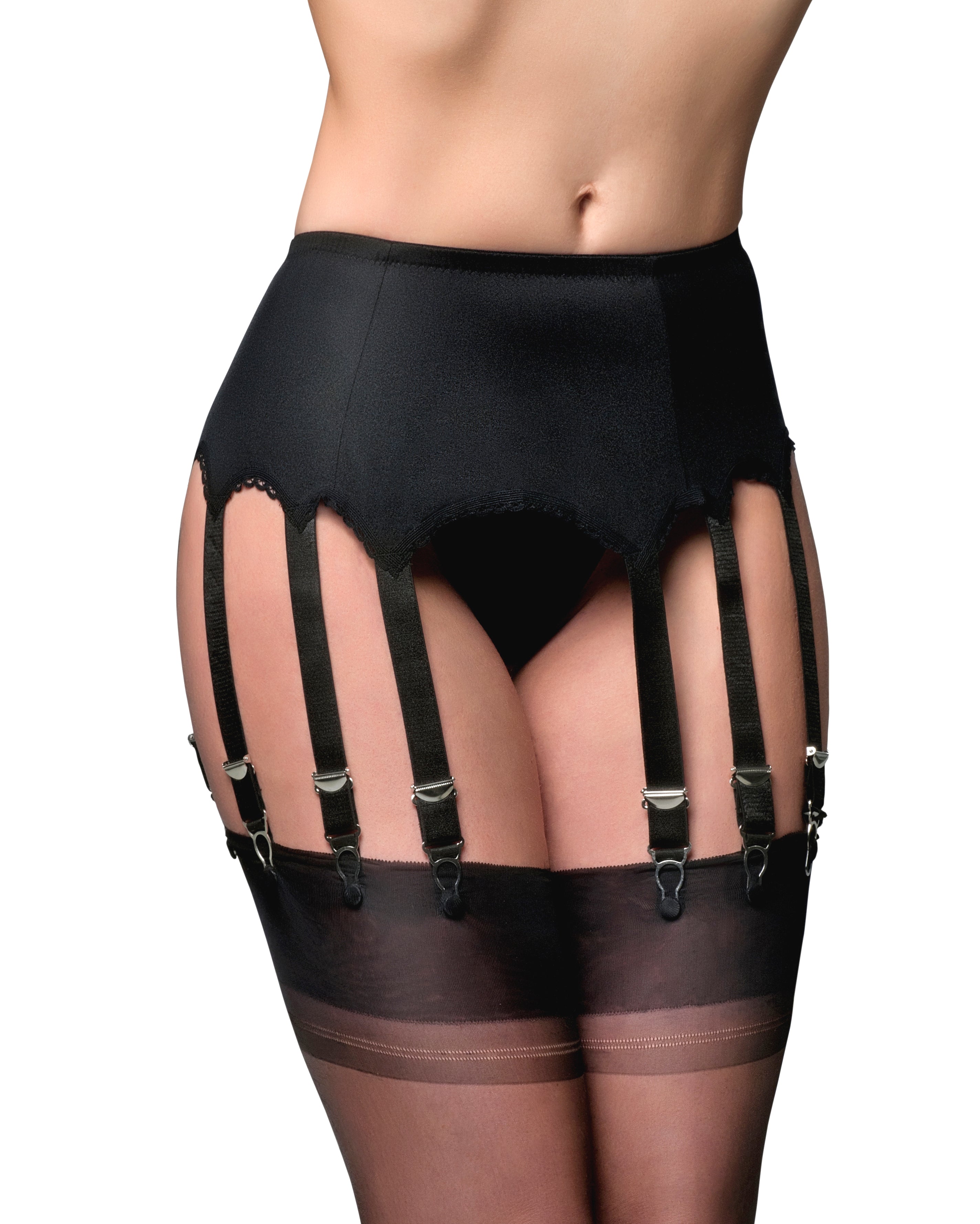 12 Strap Garter Belt in Black - DDB