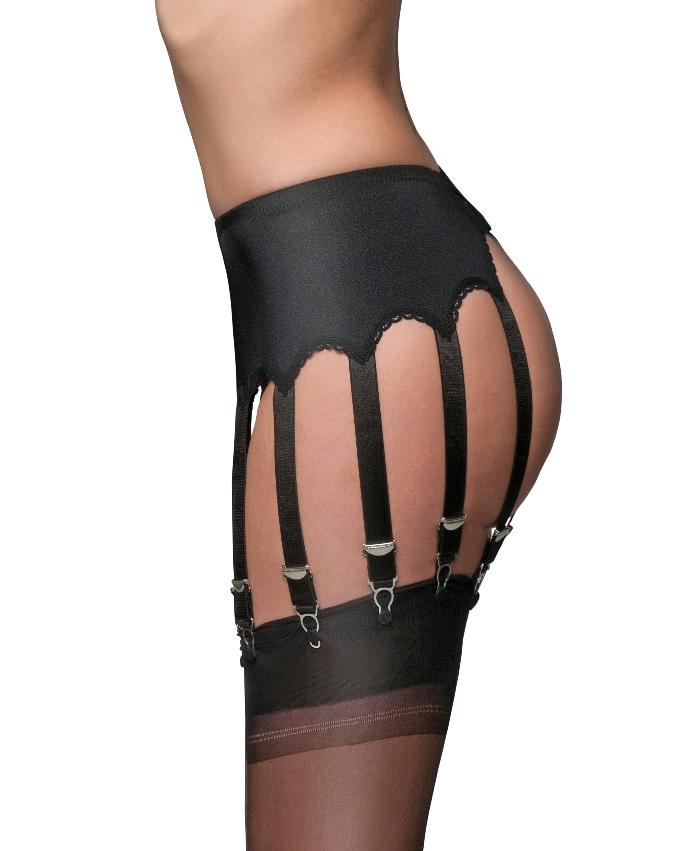 12 Strap Garter Belt in Black - DDB