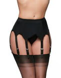 8 Strap Garter Belt With Smooth Panels - DDB