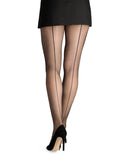 Glossy tights with back seam