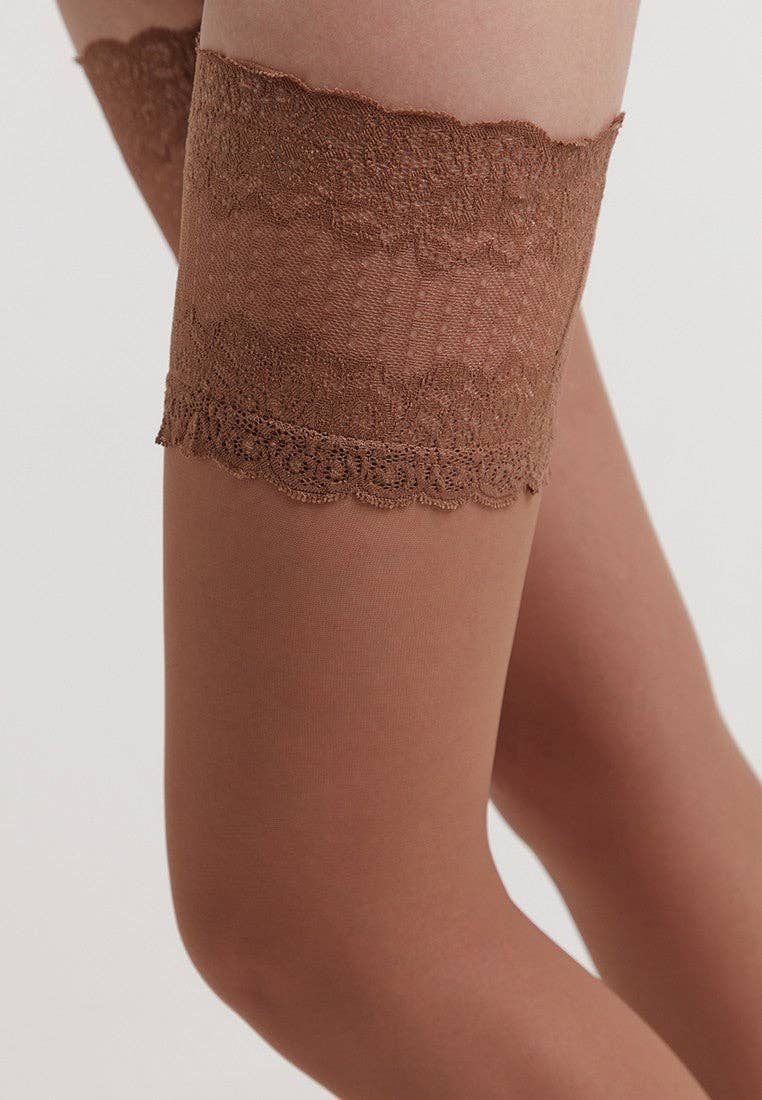 Flame Lace Top Thigh Highs - Dark Desires Boutique
