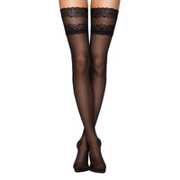 Flame Lace Top Thigh Highs - Dark Desires Boutique