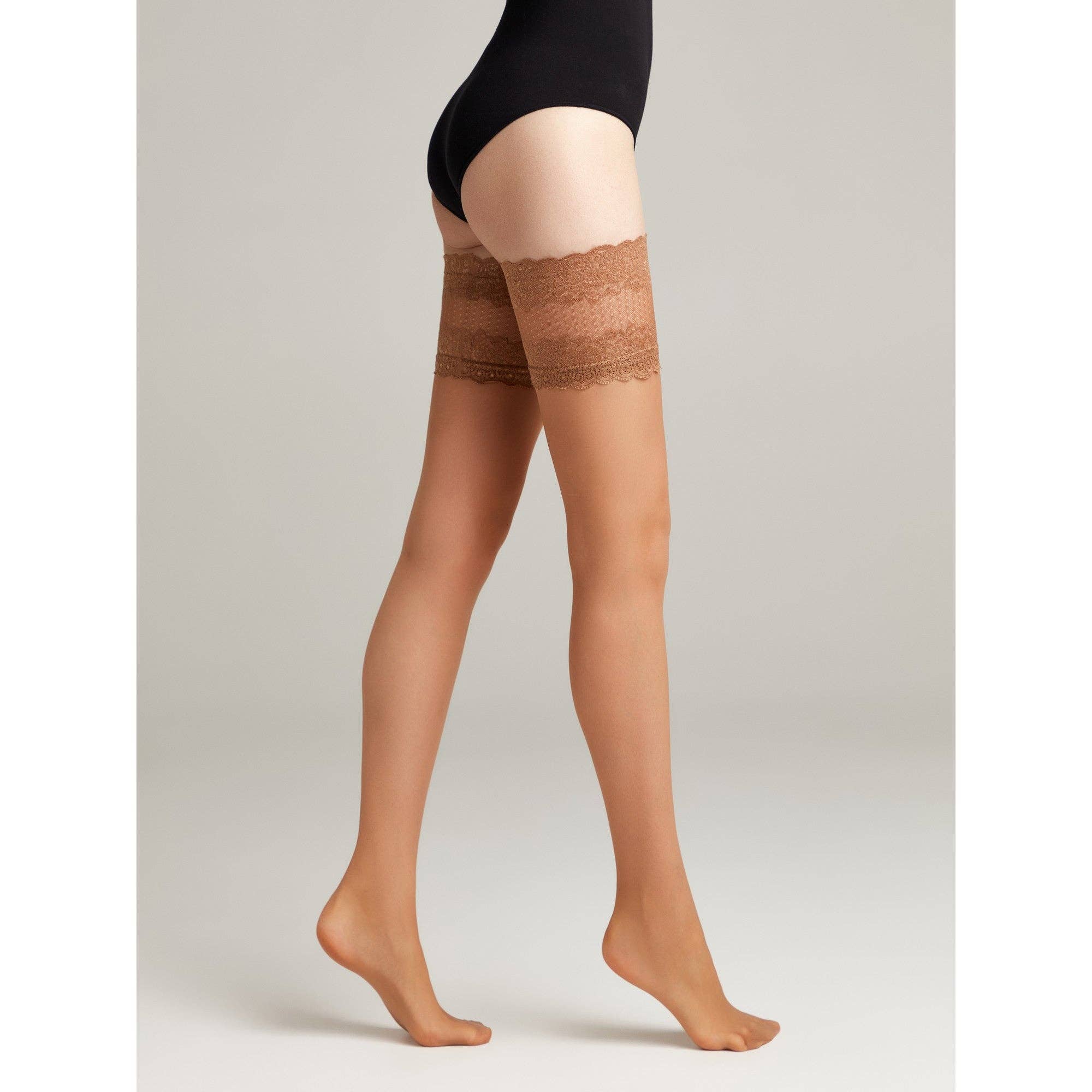 Flame Lace Top Thigh Highs - Dark Desires Boutique