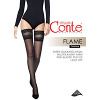 Conte Flame Lace Top Stay Ups - Dark Desires Boutique