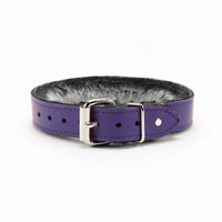 Kamila Premium Full Grain Luxury Leather Fur Lined Collar - Dark Desires Boutique