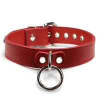 Myles Premium Full Grain Leather O Ring BDSM Collar - Dark Desires Boutique
