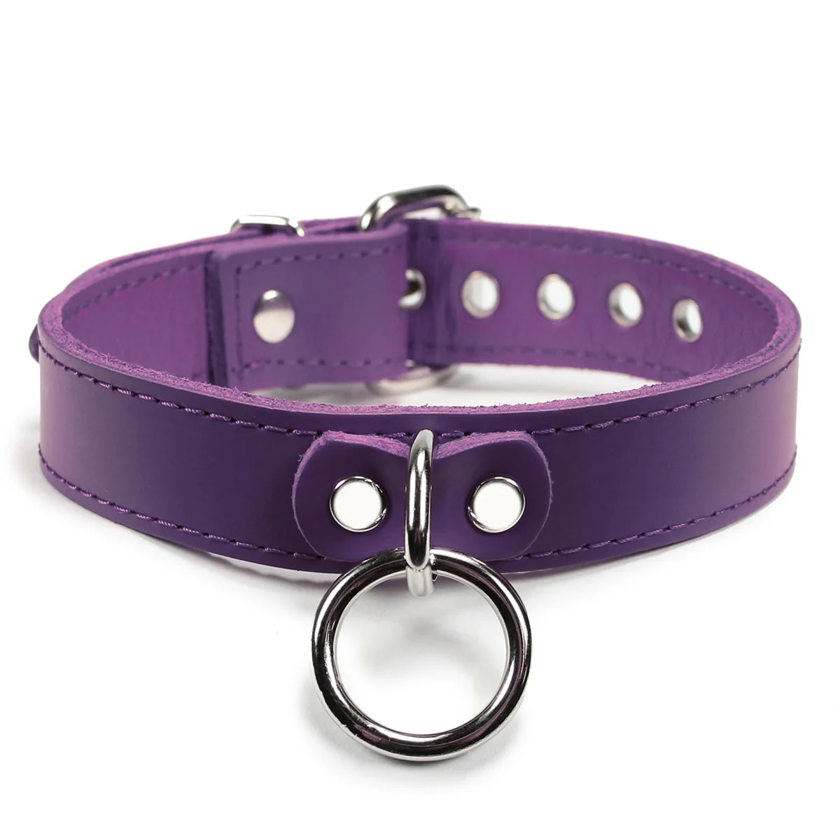 Myles Premium Full Grain Leather O Ring BDSM Collar - Dark Desires Boutique