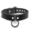 Myles Premium Full Grain Leather O Ring BDSM Collar - Dark Desires Boutique