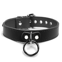Myles Premium Full Grain Leather O Ring BDSM Collar - Dark Desires Boutique
