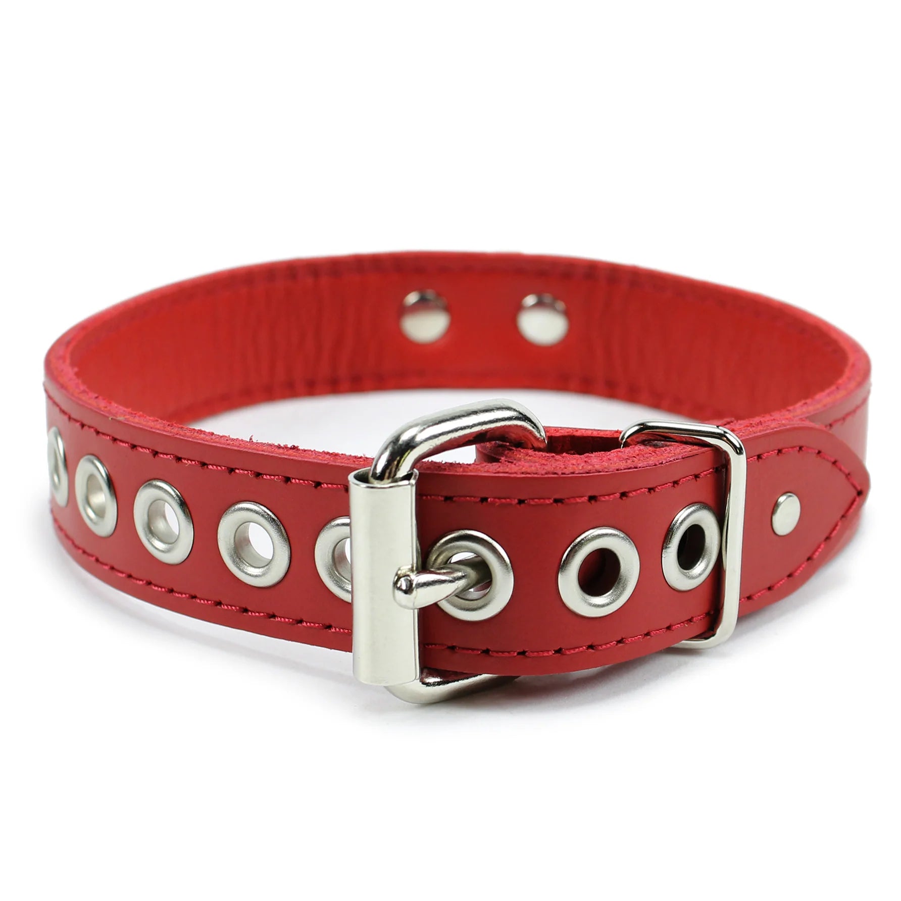Myles Premium Full Grain Leather O Ring BDSM Collar - Dark Desires Boutique