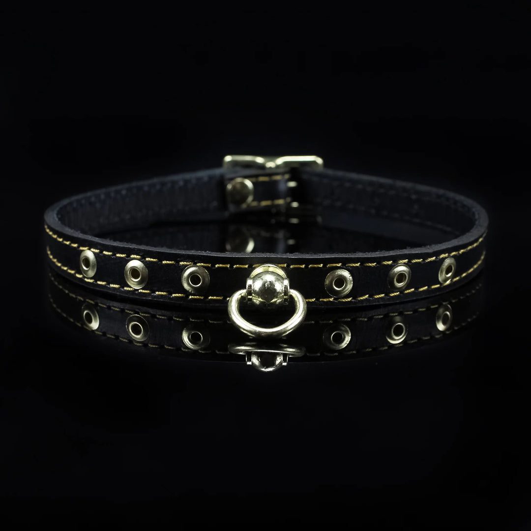 Theodora Luxury Leather Day Collar Kitten Play - Dark Desires Boutique