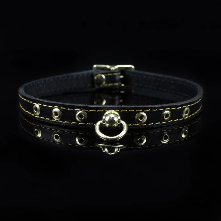 Theodora Luxury Leather Day Collar Kitten Play - Dark Desires Boutique