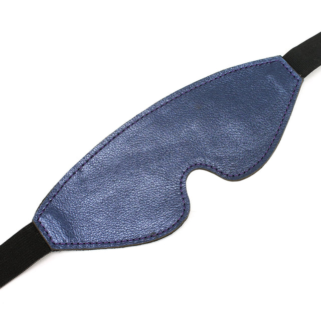 Sonya - Special Edition Metallic Sapphire Leather Blindfold - Dark Desires Boutique