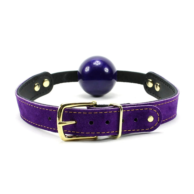 Athena - Special Edition Royal Purple Suede Ball Gag - Dark Desires Boutique