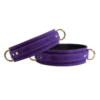 Athena Royal Purple Suede Thigh Restraints - Dark Desires Boutique
