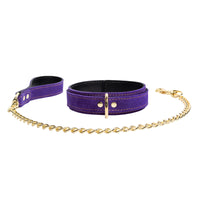 Athena Royal Purple Suede Collar & Leash Set - Dark Desires Boutique
