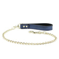 Metallic Sapphire Leather Collar and Leash Set