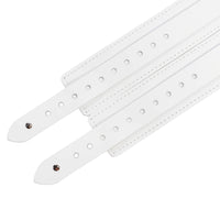 Frostine Luxury White Leather Wrist and Ankle Cuff Set - Dark Desires Boutique