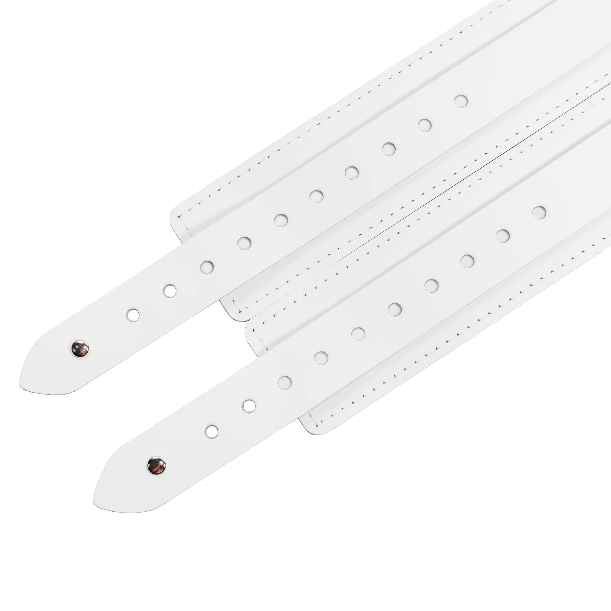 Frostine Luxury White Leather Wrist and Ankle Cuff Set - Dark Desires Boutique