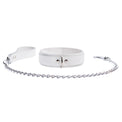Frostine - Ice White Leather Collar and Leash Set - Dark Desires Boutique