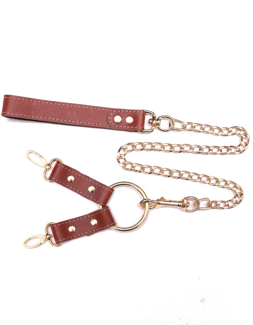 BDSM Hogtie With Chain Lead