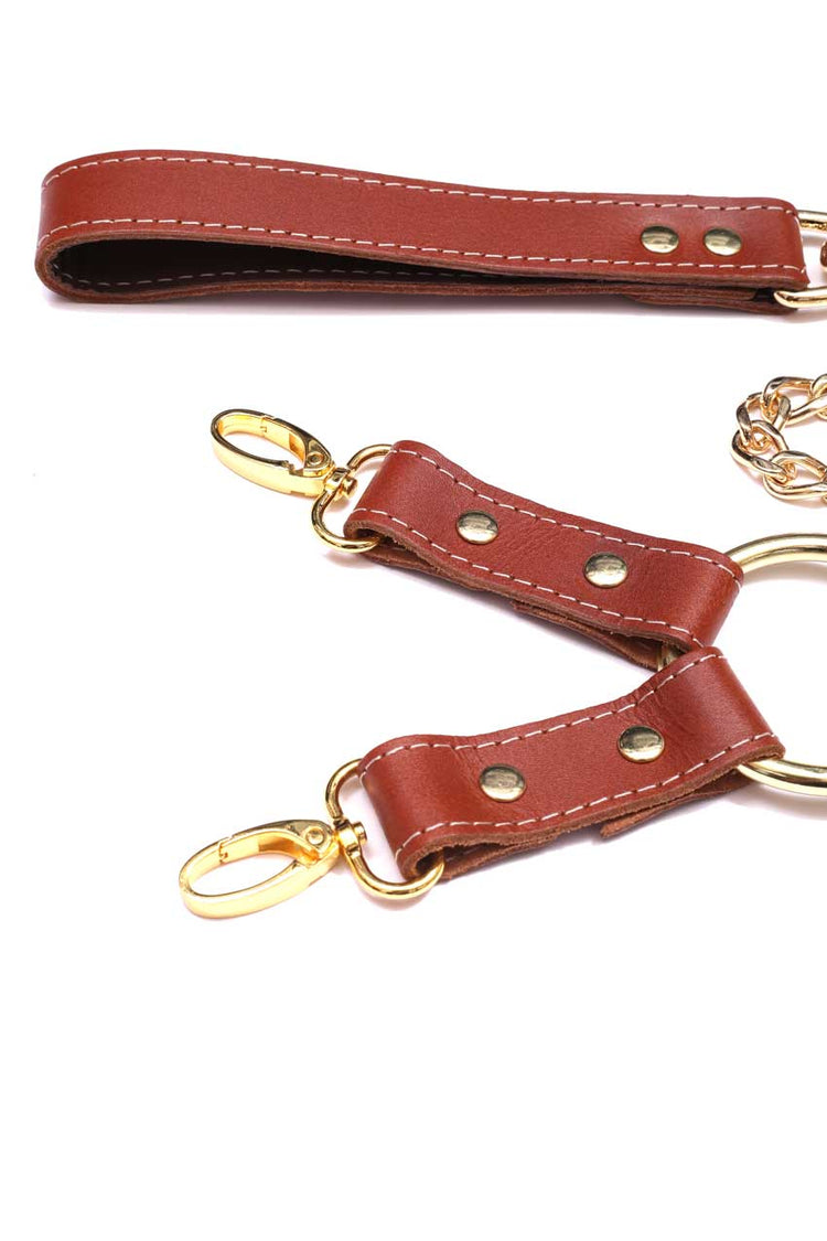 BDSM Hogtie With Chain Lead