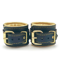 Theodora - Black and Gold Leather Restraint Collection- Dark Desires Boutique
