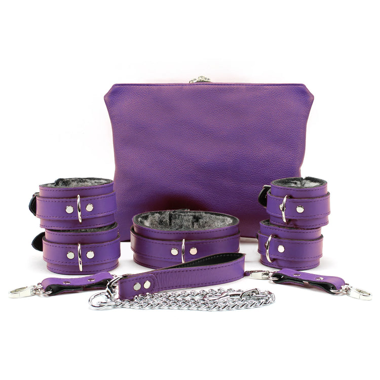 Berlin Faux Fur Lined Luxury Leather BDSM Restraint Collection - Dark Desires Boutique