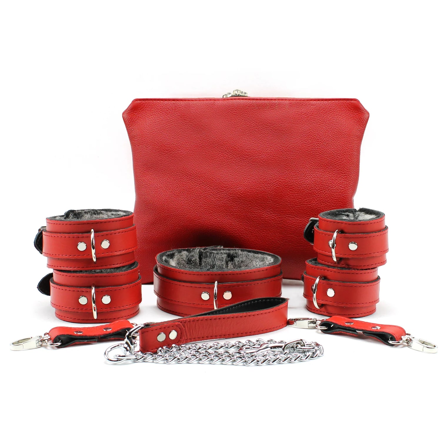 Nexis - Faux Fur Lined Leather Premium Restraint Collection - Dark Desires Boutique
