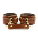 Finn - Mocha Padded Leather Wrist and Ankle Restraints - Dark Desires Boutique