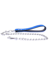Daphne - Cobalt Suede Collar & Leash Set Enhanced with Swarovski Crystals - Dark Desires Boutique
