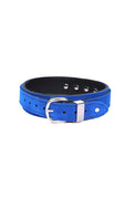 Daphne - Cobalt Suede Collar & Leash Set Enhanced with Swarovski Crystals - Dark Desires Boutique