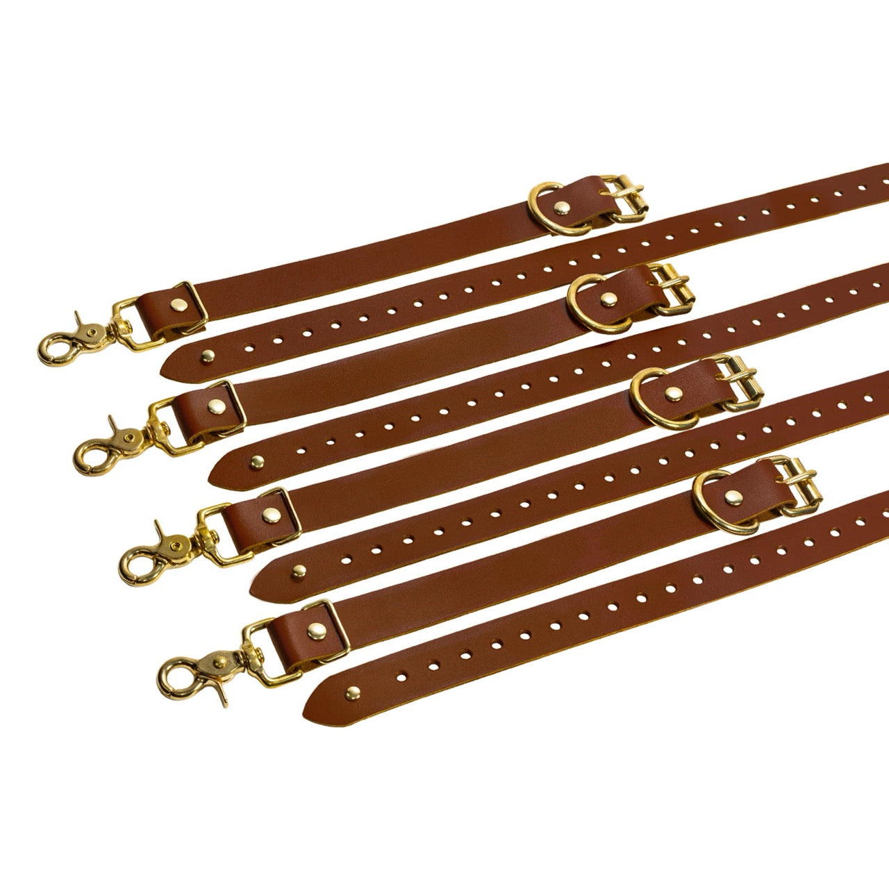 Mocha Leather Adjustable Straps - Bed Restraints