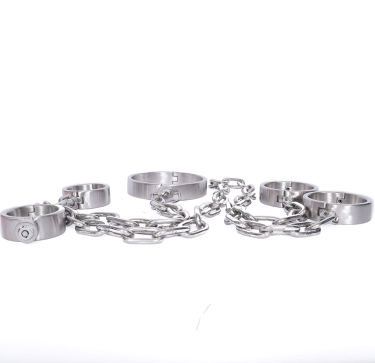 Inanna’s Surrender Chains Bondage Cuffs and Collar Set - Dark Desires Boutique