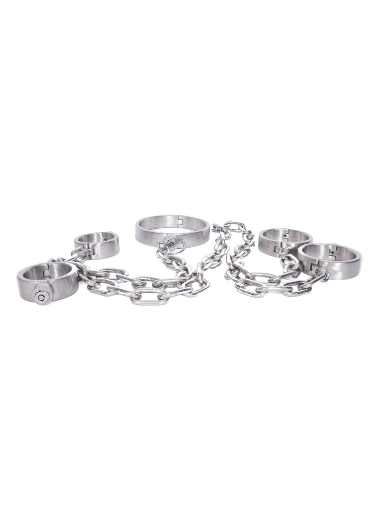 Inanna’s Surrender Chains Bondage Cuffs and Collar Set - Dark Desires Boutique
