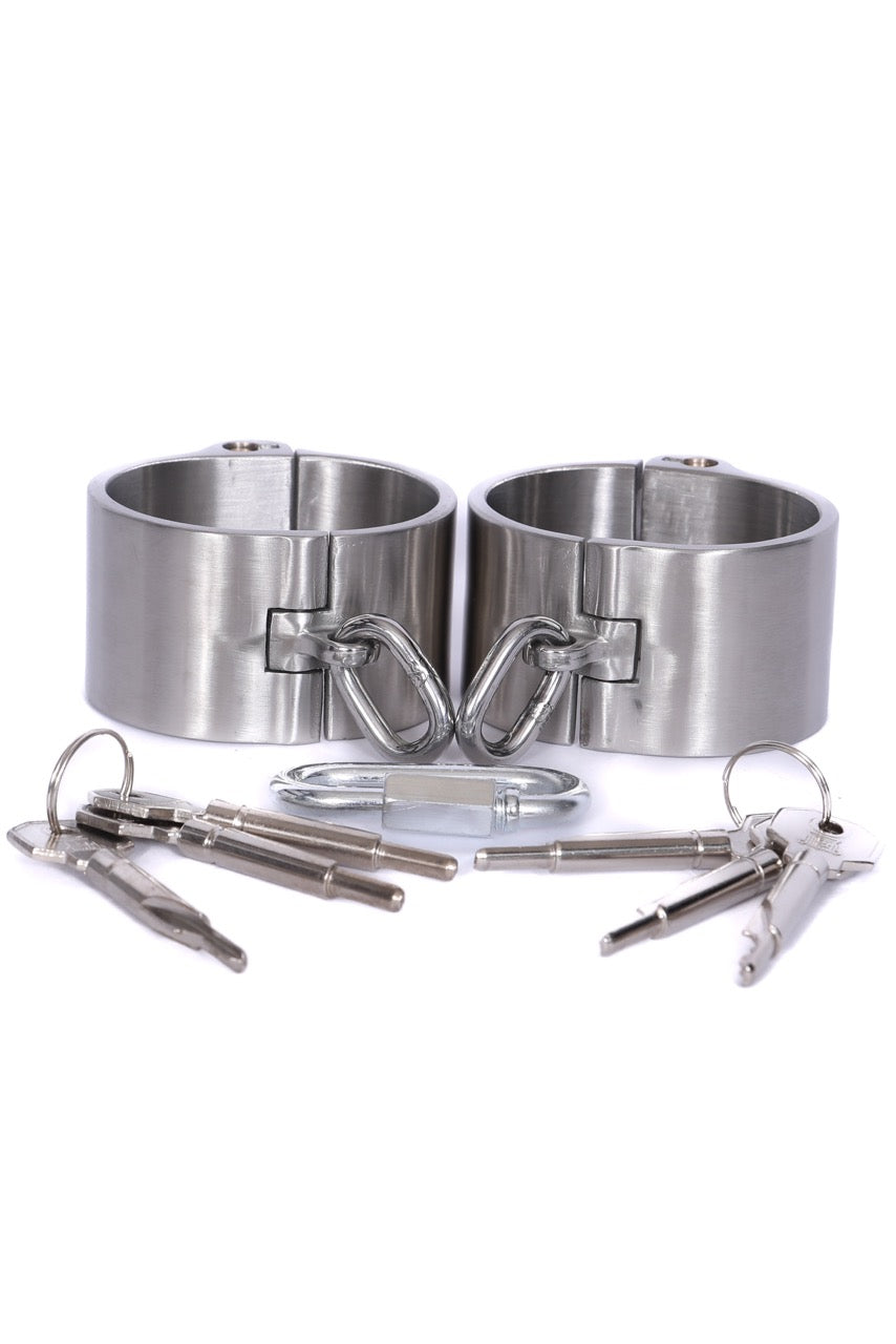 Liluri’s Starlit Caress - 1.6" (4cm) Stainless Steel Wrist Cuffs - Dark Desires Boutique