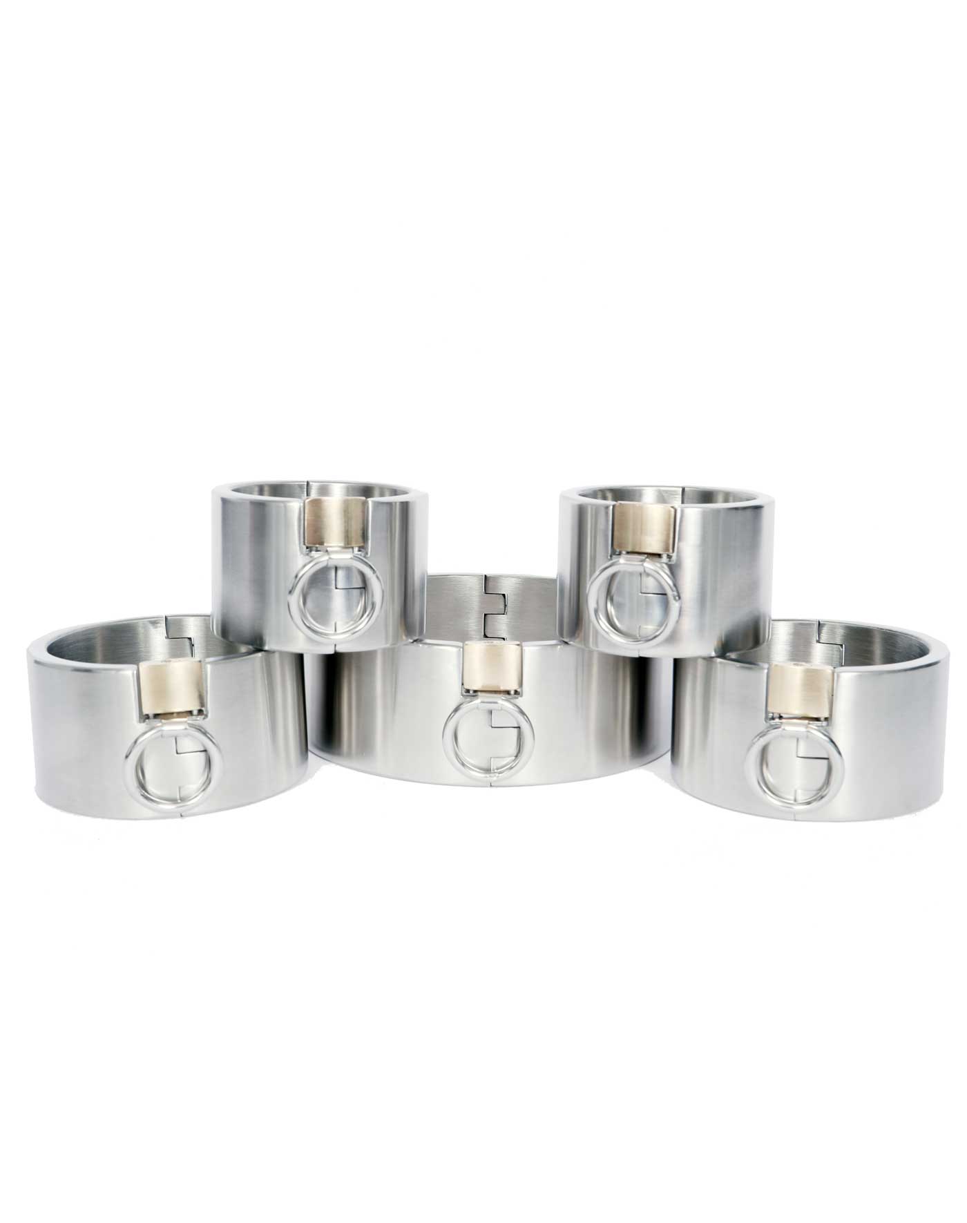 Stainless Steel BDSM Cuffs and Collar Collection 2 Inch (5cm) - Dark Desires Boutique