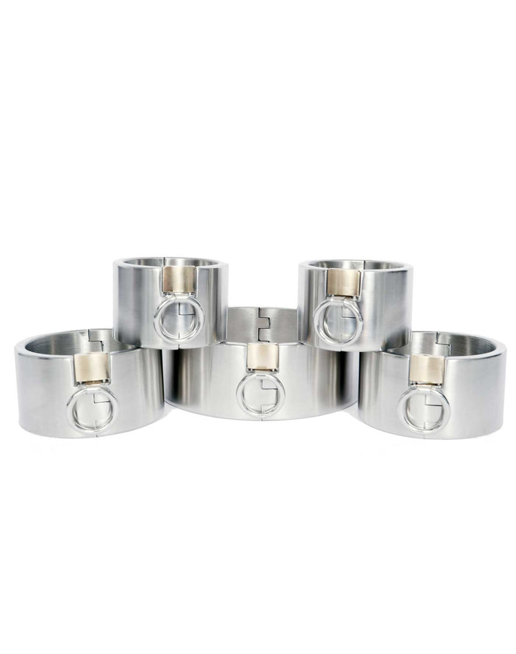 Stainless Steel BDSM Cuffs and Collar Collection 2 Inch (5cm) - Dark Desires Boutique