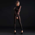 Sweety Black Sheer Catsuit with Zipper - Dark Desires Boutique