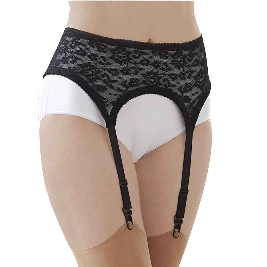 4 Strap Stretch Lace Garter Belt