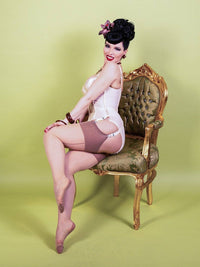 Glamour Seamed Stockings Champagne/Latte - Dark Desires Boutique