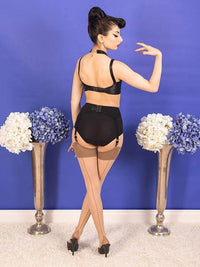 Glamour Seamed Stockings Champagne/Latte - Dark Desires Boutique